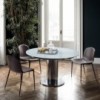 Mesa Giro Extensible base columna de Bontempi. Mesas modernas de diseño italiano.