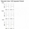 Taburete Cube Tapizado de Pedrali. Taburetes de diseño. Taburetes tapizados.