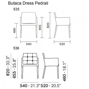 Sillón Dress 535 de Pedrali. Sillones y sillas de diseño italiano moderno.