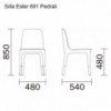 Silla Ester 691 de Pedrali. Sillas de diseño. Sillas tapizadas modernas.