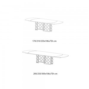 Mesa Majesty Cantos Redondeados Extensible de Bontempi. Muebles modernos italianos.