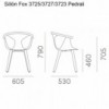 Sillón Fox 3725 de Pedrali. Sillones modernos de polipropileno para salón.