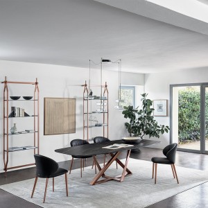 Mesa Millennium Cantos Redondeados de Bontempi. Mesas de comedor de diseño.