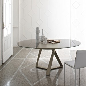 Mesa Millennium Redonda de Bontempi. Mesas de comedor modernas de diseño.