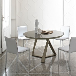 Mesa Millennium Redonda de Bontempi. Mesas de comedor modernas de diseño.