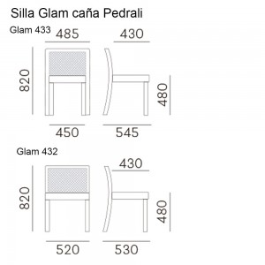 Silla Glam 432/433 de Pedrali. Sillas de diseño. Sillas modernas para salón.