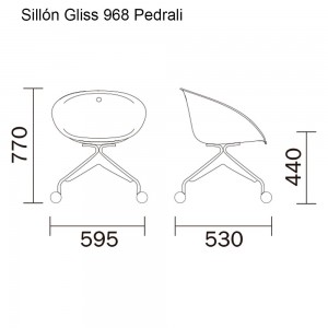 Sillón Gliss 968 de Pedrali. Sillones de diseño. Sillones con ruedas.