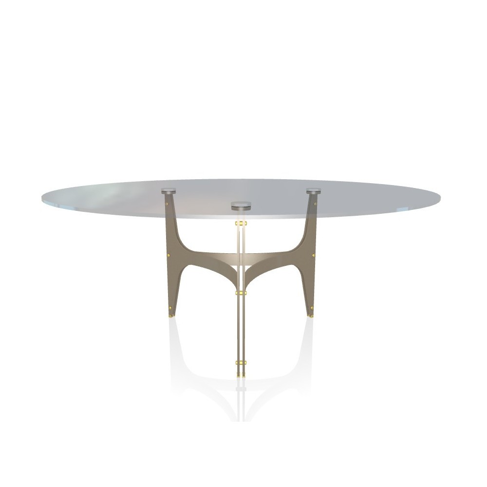 Mesa Universe Redonda Cristal de Bontempi.  Mesas fijas modernas de diseño italiano.