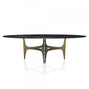 Mesa Universe Redonda Cristal de Bontempi.  Mesas fijas modernas de diseño italiano.