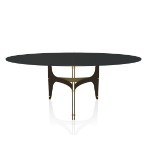 Mesa Universe Redonda Cristal de Bontempi.  Mesas fijas modernas de diseño italiano.