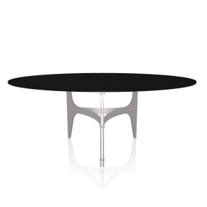 Mesa Universe Redonda Cristal de Bontempi.  Mesas fijas modernas de diseño italiano.