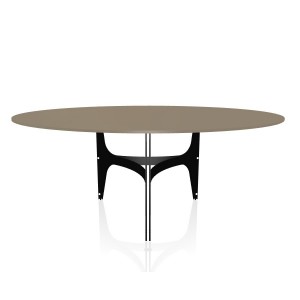 Mesa Universe Redonda Cristal de Bontempi.  Mesas fijas modernas de diseño italiano.