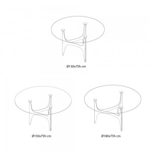 Mesa Universe Redonda Cristal de Bontempi.  Mesas fijas modernas de diseño italiano.