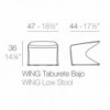 Taburete Bajo Wing Fabricado en Resina con Luz Led Interior | Vondom