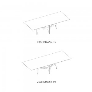 Mesa Universe Rectangular Mármol de Bontempi.  Mesas de comedor de diseño italiano.