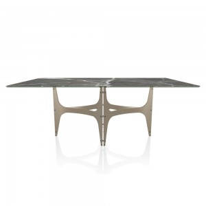 Mesa Universe Rectangular Madera/Mármol de Bontempi. Mesas de comedor de diseño.