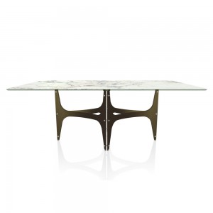 Mesa Universe Rectangular Madera/Mármol de Bontempi. Mesas de comedor de diseño.