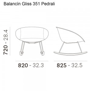 Balancín Gliss 351 de Pedrali.  Butacas de diseño.  Butaca mecedoras.