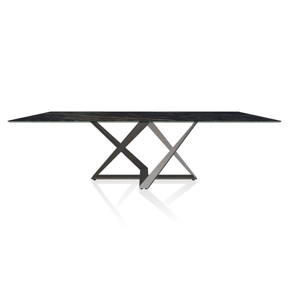 Mesa Millennium Rectangular Cerámica/Mármol de Bontempi. Muebles modernos italianos.