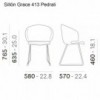 Sillón Grace 413 de Pedrali. Sillas de diseño. Sillas tapizadas para comedor.