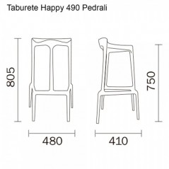 Taburete Happy 490 Pedrali