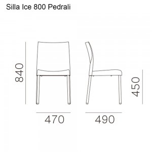Silla Ice 800 de Pedrali. Sillas de diseño. Sillas plásticas de exterior.