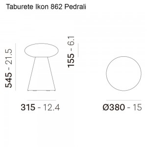 Taburete Ikon 862 de Pedrali. Taburetes de diseño moderno. Taburetes bajos.