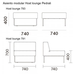 Pouf Host Lounge tapizado Pedrali