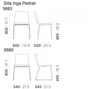 Silla Inga 5683/5689 de Pedrali. Sillas de diseño. Sillas de comedor y salón.