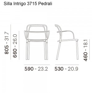 Sillón Intrigo 3715 de Pedrali. Sillones de diseño. Sillones de aluminio de jardín.