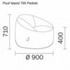 Pouf Island 795 Indoor de Pedrali. Poufs de diseño. Poufs tapizados modernos.