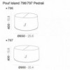 Pouf Island 796/797 Indoor de Pedrali. Poufs de diseño. Pouf tapizados contract.