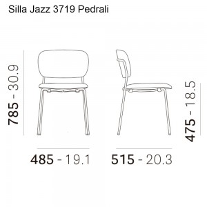 Silla Jazz 3719 de Pedrali. Sillas de diseño. Sillas tapizadas contract.