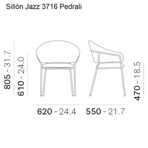 Sillón Jazz 3716 de Pedrali. Sillones de diseño. Sillones tapizados modernos.