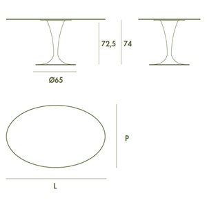 Mesa de exterior flute elliptical de Sovet. Mesas outdoor con sobre de cerámica.