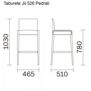 Taburete Jil 526 de Pedrali.  Taburetes de diseño. Taburetes modernos.