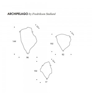 Espejo Archipelago de Driade. Diseño elegante de piezas complementarias.