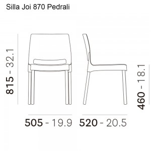 Silla Joi 870 de Pedrali. Sillas de diseño. Sillas de jardín y terraza.
