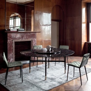 Silla Kate Acero Cojín de Bontempi. Sillas de acero de diseño. Sillas para comedor.