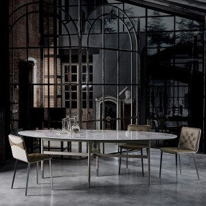 Silla Kate Acero Cojín de Bontempi. Sillas de acero de diseño. Sillas para comedor.