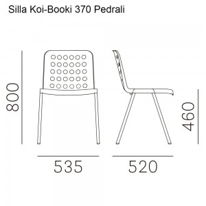 Silla Koi-Booki 370 de Pedrali. Sillas de diseño. Sillas para exterior.
