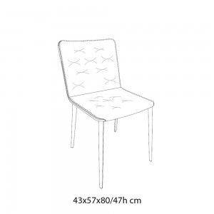 Silla Kate Acero Cojín de Bontempi. Sillas de acero de diseño. Sillas para comedor.