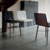 Silla Kate Madera Cojín de Bontempi. Sillas de madera de diseño. Sillas para comedor.