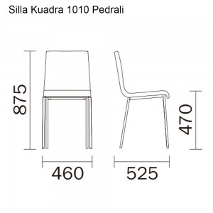 Silla Kuadra 1010 de Pedrali. Sillas de diseño. Sillas contract. Sillas tapizadas.