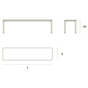 Banco de exterior Slim de Sovet con tapa de cerámica. Bancos de diseño.
