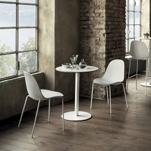 Silla Mood Acero de Bontempi. Sillas de salón o comedor de diseño italiano.