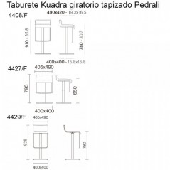 Taburete Kuadra 4408/4427/4429/F Pedrali