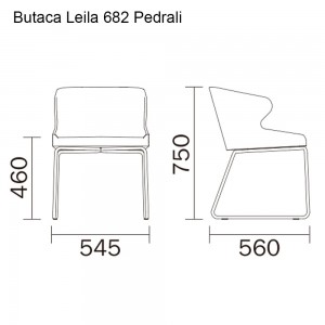 Sillón Leila 682 de Pedrali. Sillones de diseño moderno. Sillones tapizados.
