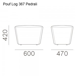 Pouf Log 367 de Pedrali.  Poufs de diseño moderno. Pouf para contract.