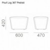 Pouf Log 367 de Pedrali.  Poufs de diseño moderno. Pouf para contract.